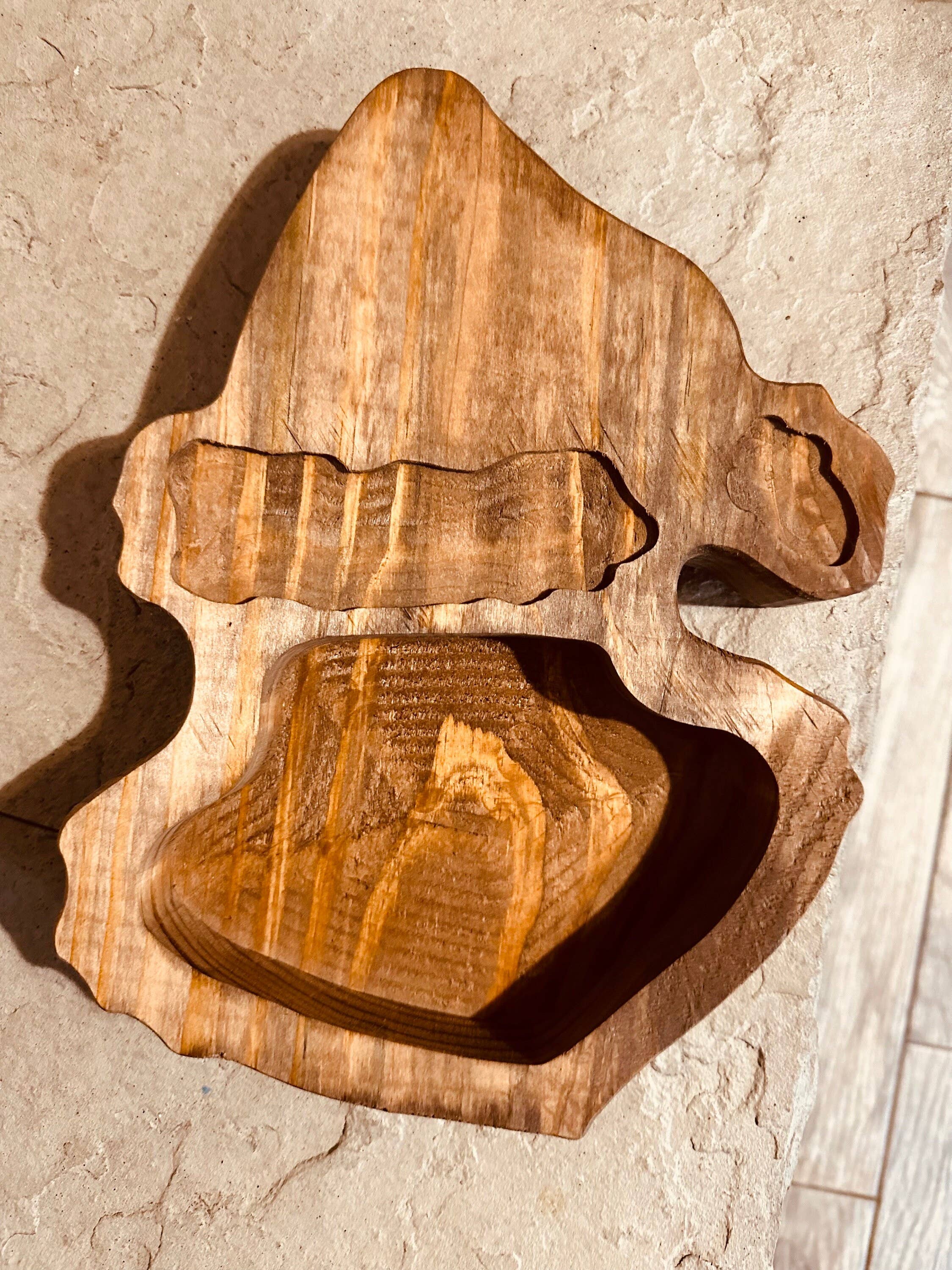 McCain's Furniture Co - Wholesale Candle Holder - Grinch Stain Wood Bowl Candle Ready Set of 5 - Candle Holder2