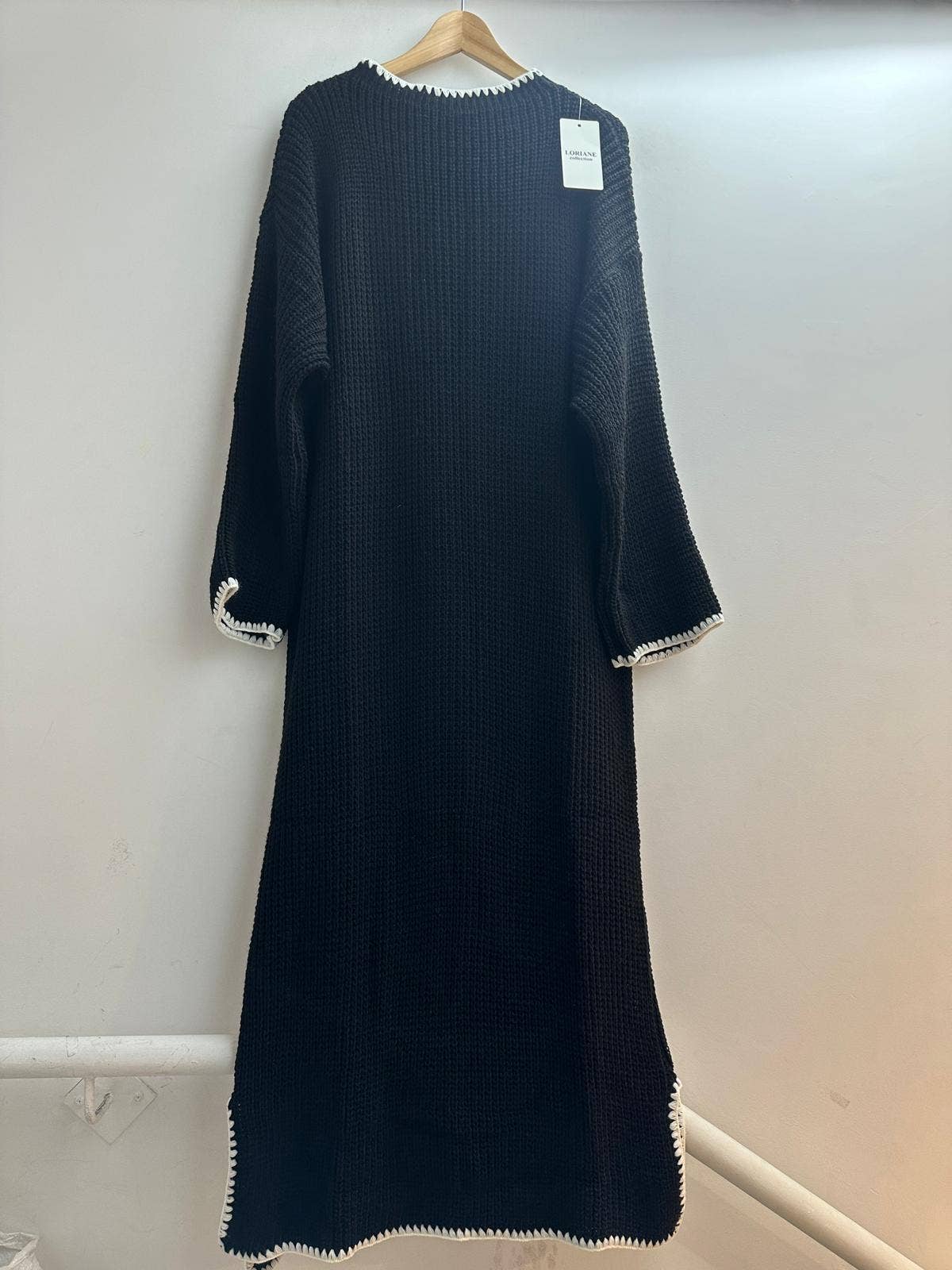 LORIANE - Wholesale Dress - Women's - 23185 long sweater dress with side slit one size 8