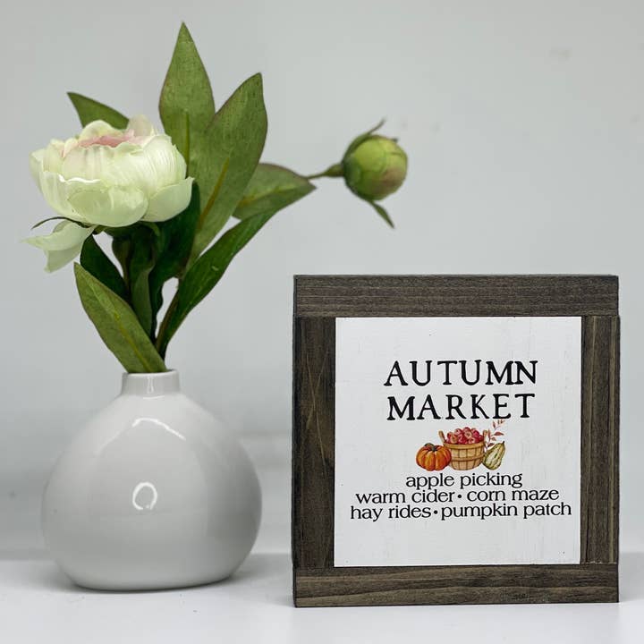 Autumn Market Themed Wall Sign for wholesale by Bog Road Designs
