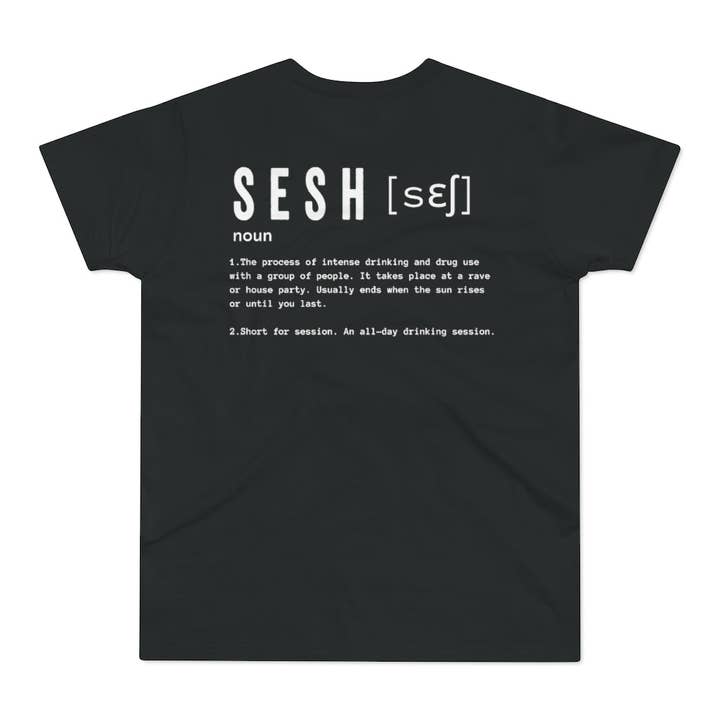 Sesh Wear – wholesale Screen printed t-shirt – unisex – SESH DEFINITION T-SHIRT - BACK LOGO