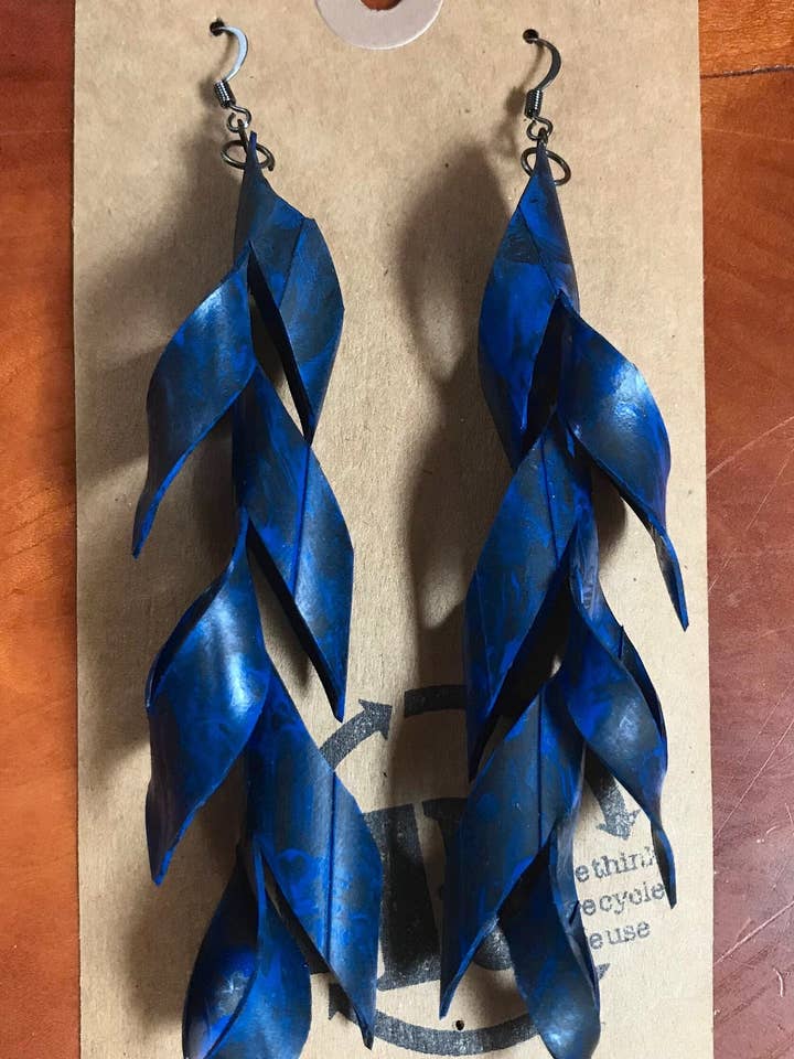 AZUL Håndlavede Øreringe af Genbrugt Cykelslange for engroshandel hos R3recycledgoods