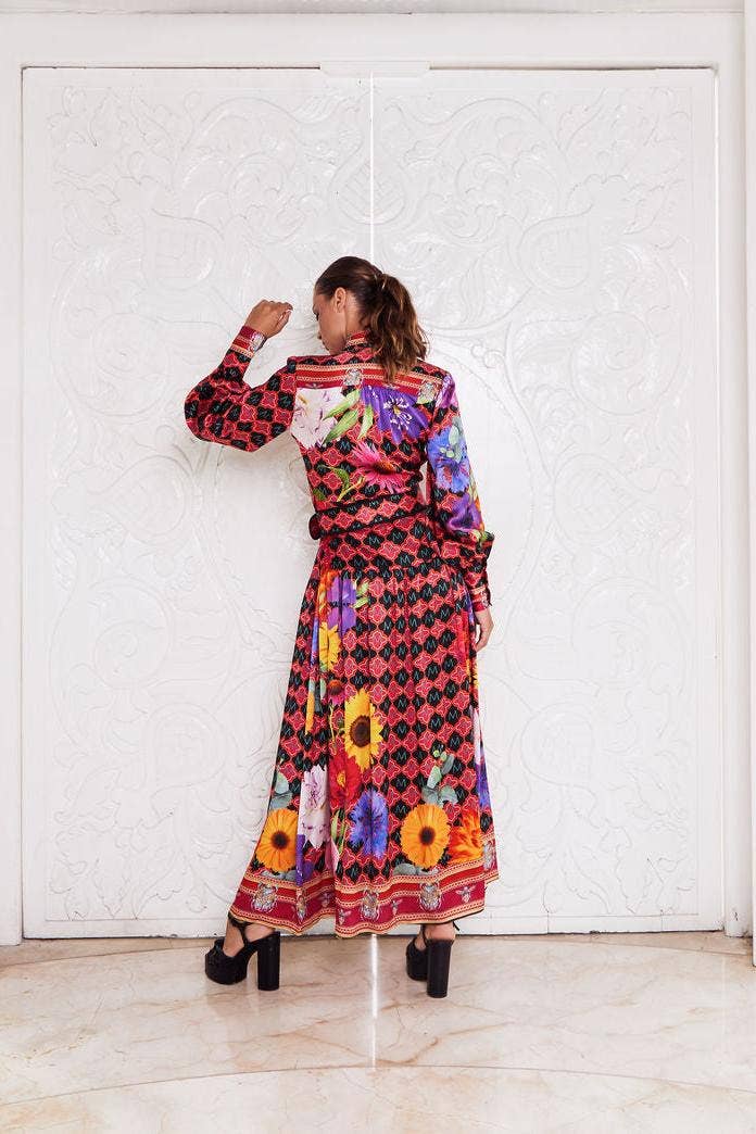 MACKENZIEMODE – Engroshandel Kjole - Dame – KEJSERINDE SILKE MAXI ~ HEMMELIG HAVE8