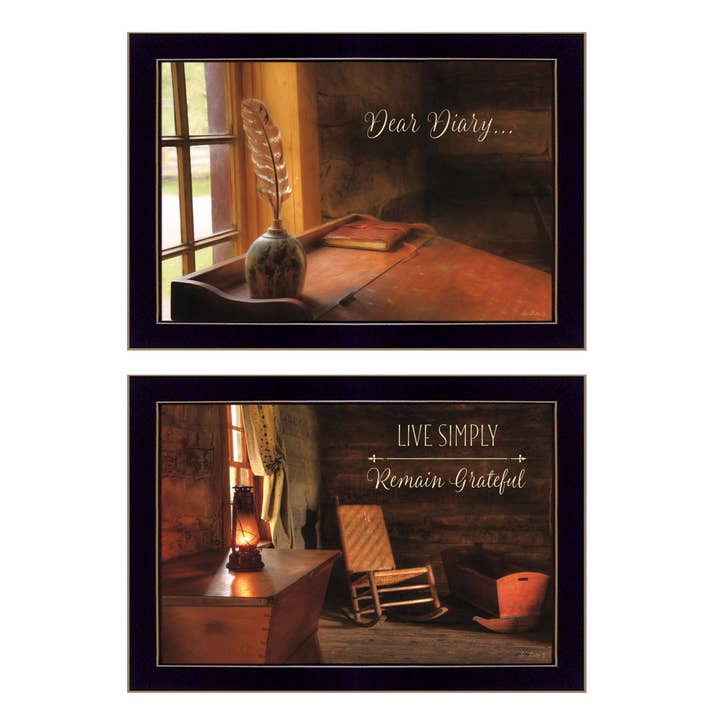 "Dear Diary Collection" 2-Piece Vignette, Black Frame for wholesale by Trendy Decor 4U