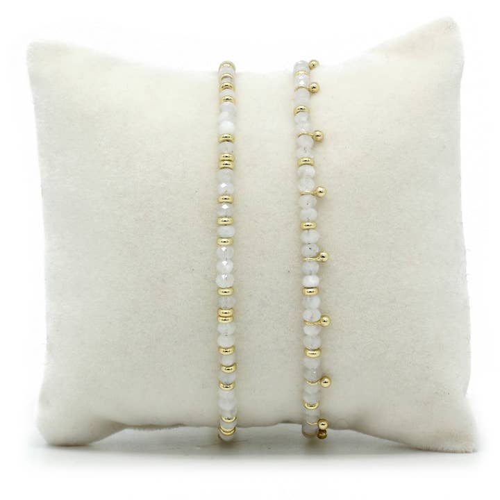 Serenity Moonstone Bracelet Stack for wholesale by Boho Betty