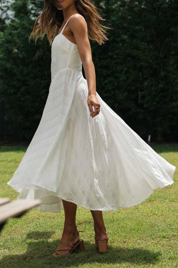 White Strappy Fit & Flare Dress for wholesale on Faire7