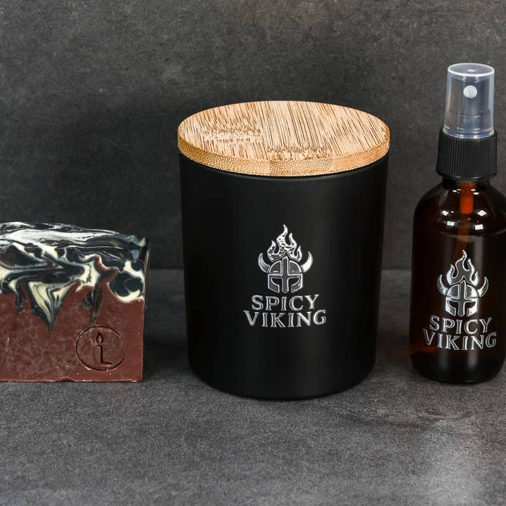GLOW Lather + Wick - Wholesale Bath & Body Set - Spicy Viking Collection-Limited Edition6