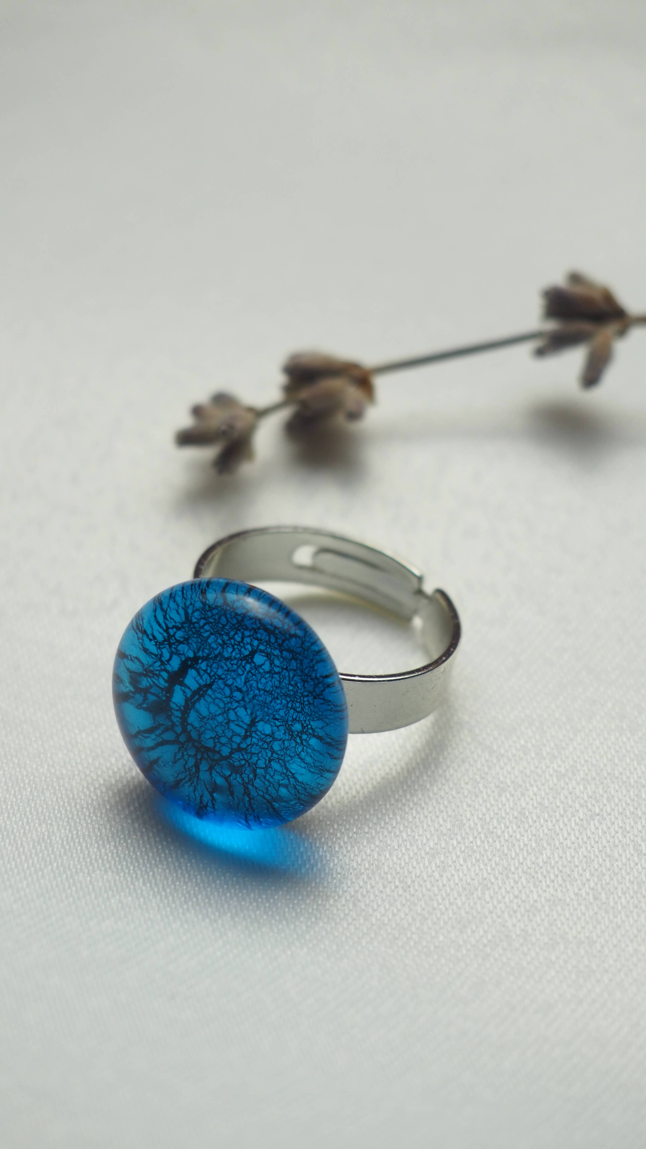 Drusilya Glass Art - Wholesale Cocktail/Statement Ring - Zaniah Ring Handmade Murano Glass Jewelry Lampworking7