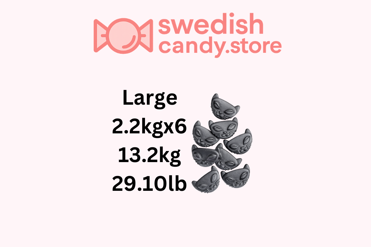 Swedish Candy.Store - Swedish Candy - Wholesale Gummy - Swedish Candy - Salty Licorice Cats 2.2kg/4.85lb2