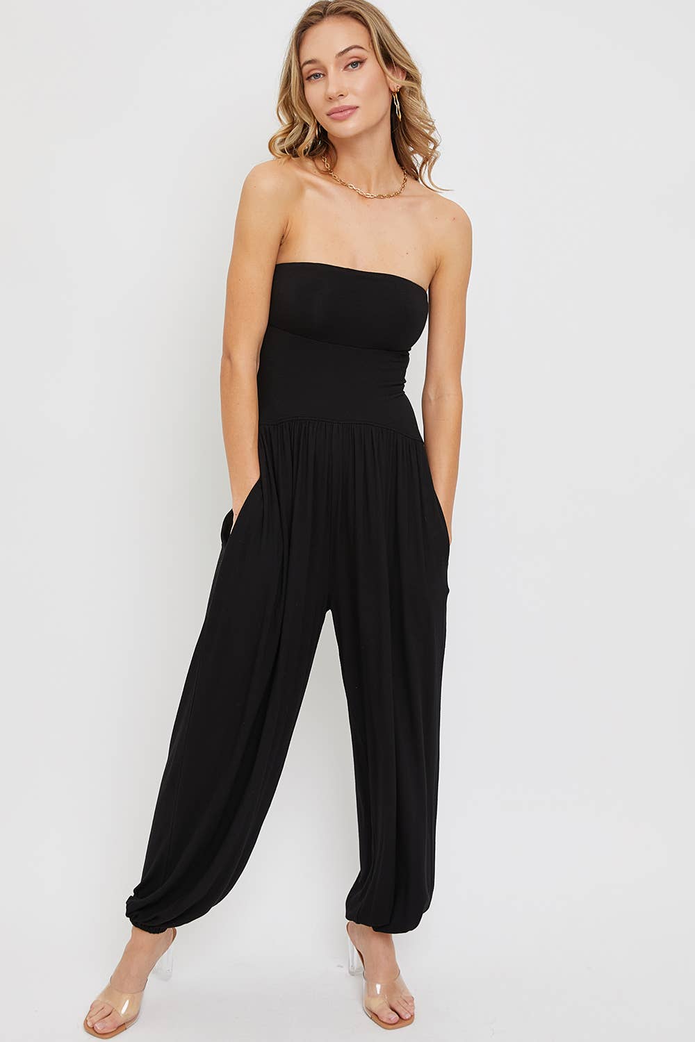 Sweet Lovely by Jen - Wholesale Jumpsuit - Women's - TUBE JERSEY DROP-WAIST ONE-PIECE  JUMPSUIT14