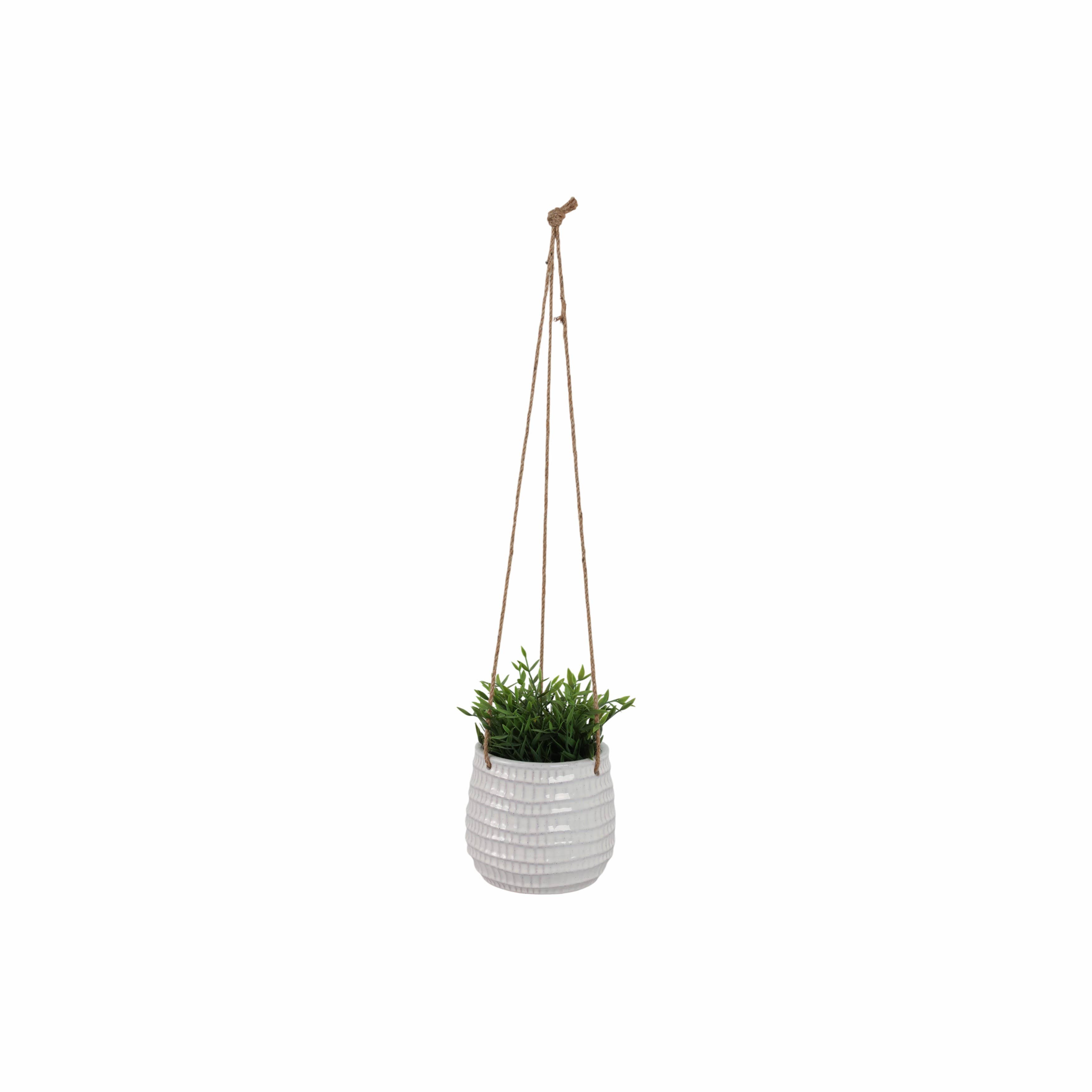 Sagebrook Home - Wholesale Hanging Planter - Ivory 6 in. Ceramic Round Dimpled Garden Hanging Planter8