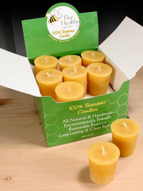 Votive Candles (Round) – Gold 18 Pack for wholesale by BEE HEALTHY CANDLES