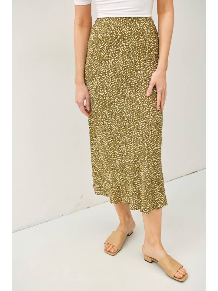Be Cool - Wholesale Skirt - Women's - FLORAL PRINTED MIDI SKIRT