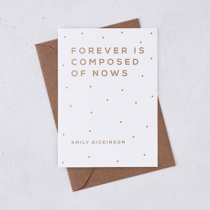 Composed of Nows Greeting Card for wholesale by Bookishly (US Duties Paid)