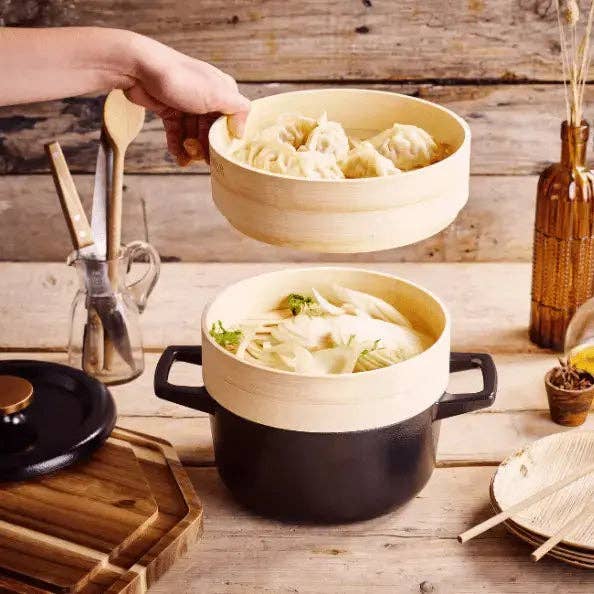 Alva Cookware - Wholesale Cast Iron Skillet - Cocotte with Steamer Inserts — 2.5 QT1