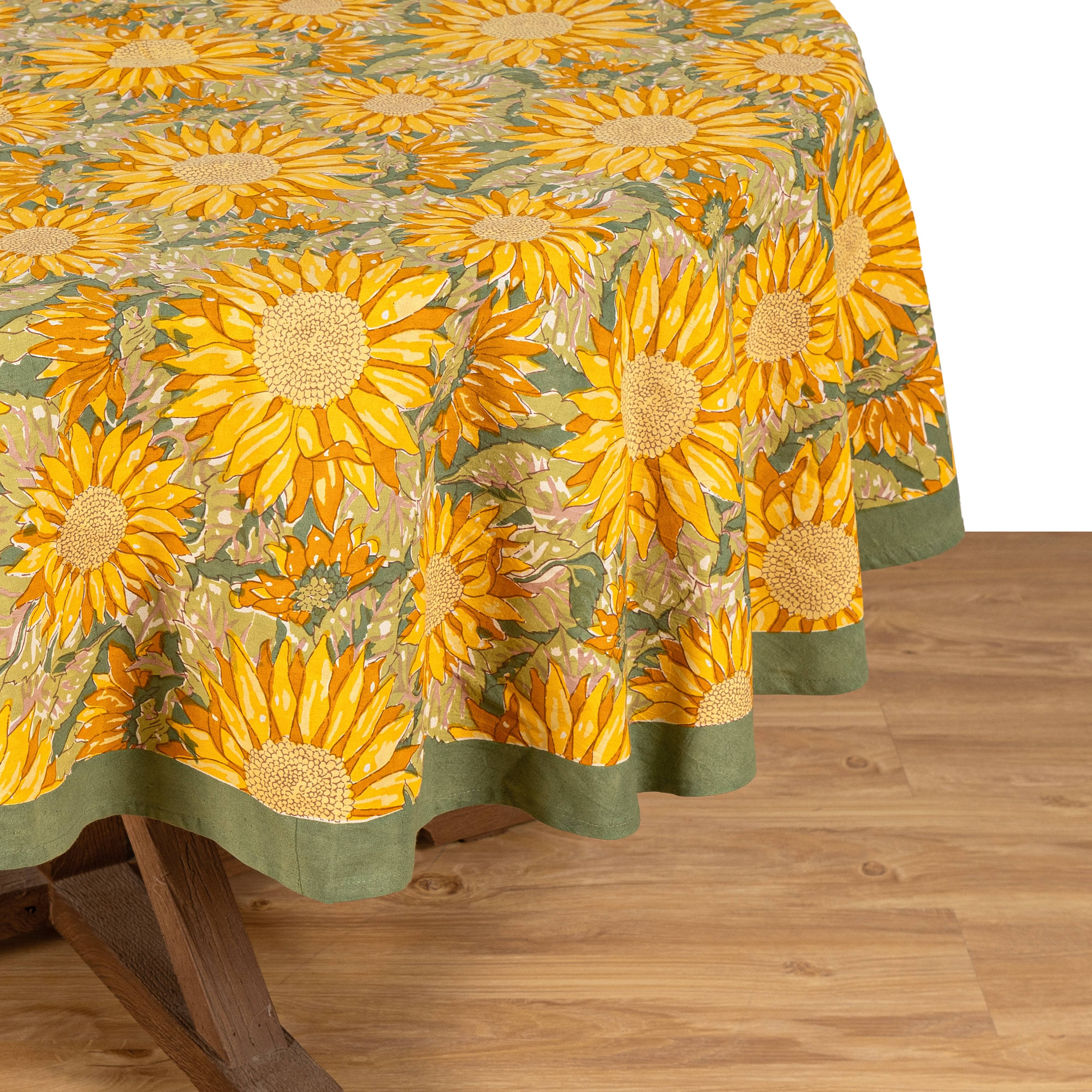 Couleur Nature - Wholesale Tablecloth - Sunflower Yellow& Green | French Tablecloths7