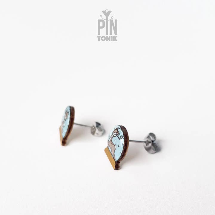 PinTonik – wholesale Stud/post earrings – Reindeer Snow Globe Christmas Festive Earrings4