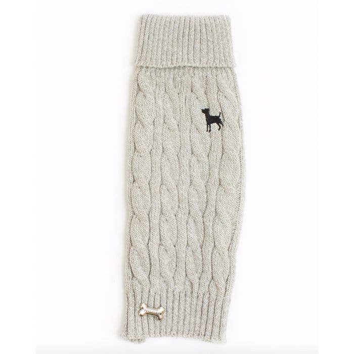PetLondon - Wholesale Pet jumper – Dog - Cable Knit Dog Sweater Platinum Grey