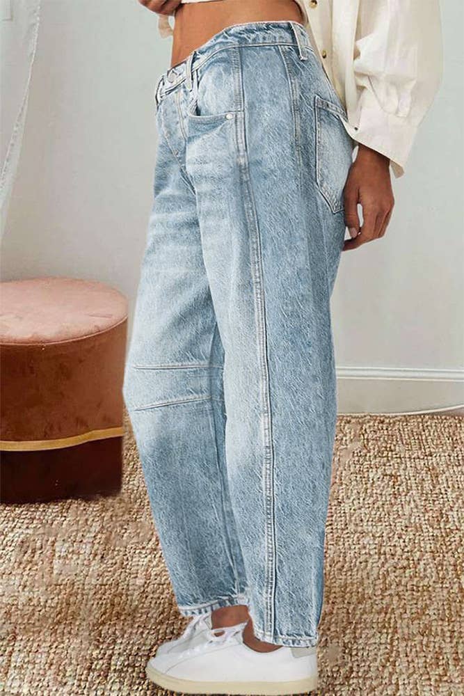 Light Blue Washed Straight Jeans XYK043 for wholesale on Faire1
