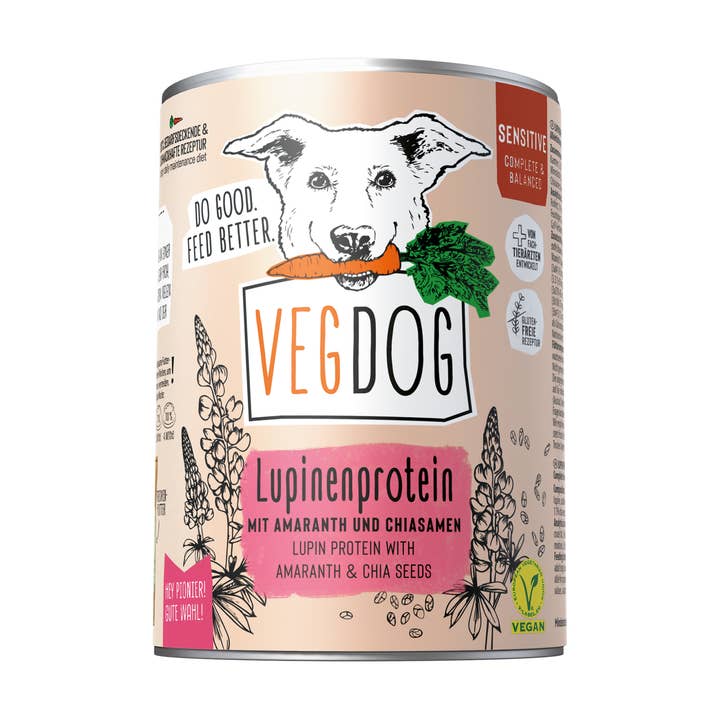 VEGDOG SENSITIVE lupinprotein til hunde for engroshandel hos VEGDOG