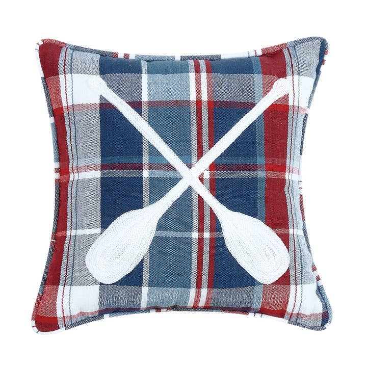 Almohada bordada Picnic Plaid Oars para venta al por mayor de Peking Handicraft