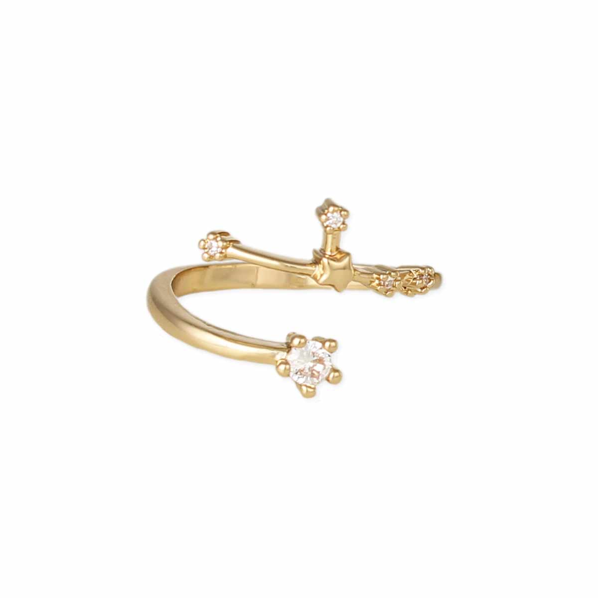 ZAD – wholesale Multi-stone ring – Gold Crystal Aries Constellation Ring
