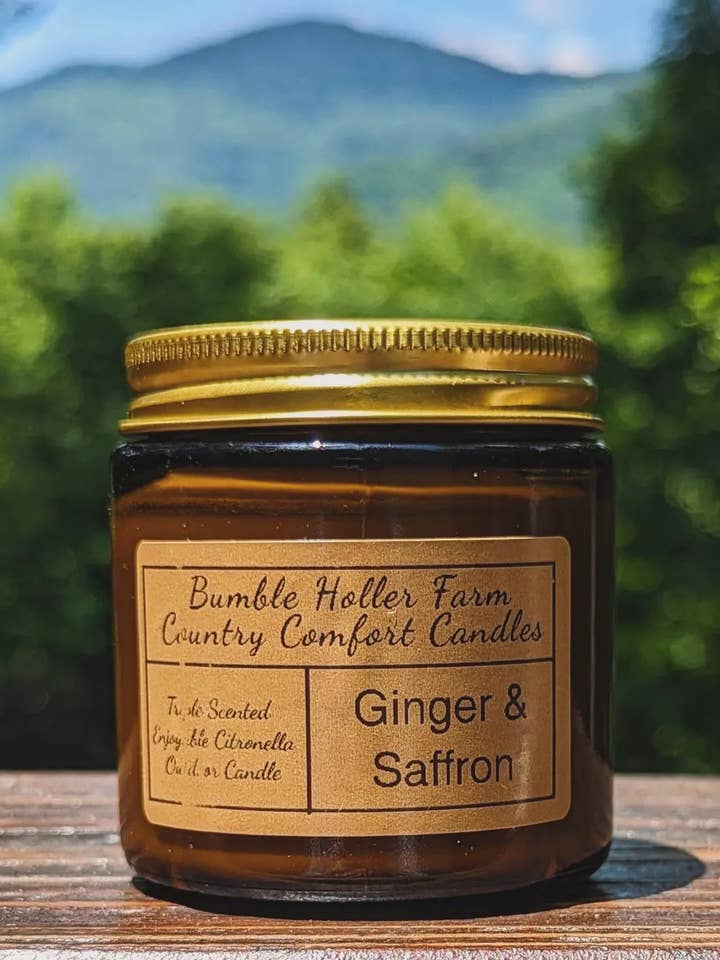 Ginger & Saffron Citronella Soy Candle for wholesale by Bumble Holler Farm