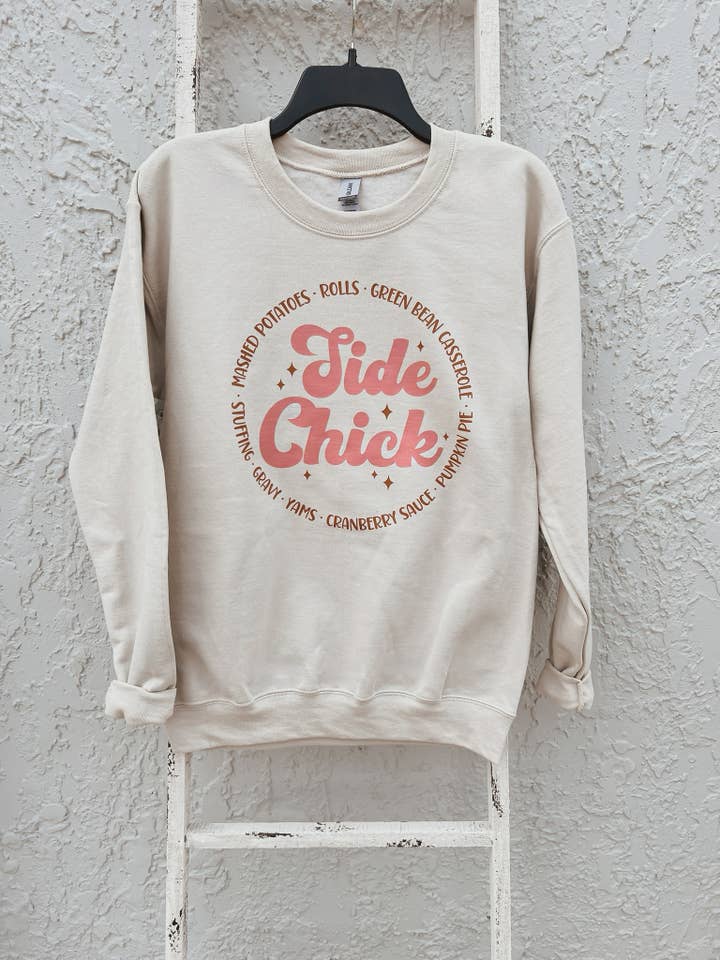 Sudadera de otoño de Acción de Gracias Side Chick para venta al por mayor de Signs By Aprils LLC