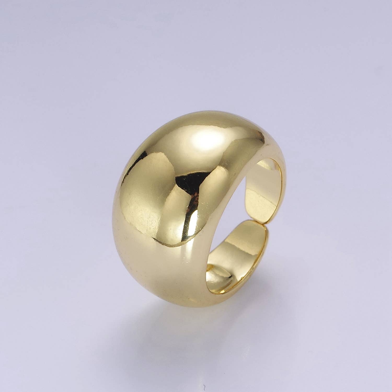 Aim Eternal - Wholesale Cocktail/Statement Ring - Plain Gold/Silver Chunky Adjustable Dom Ring O2101 O21023