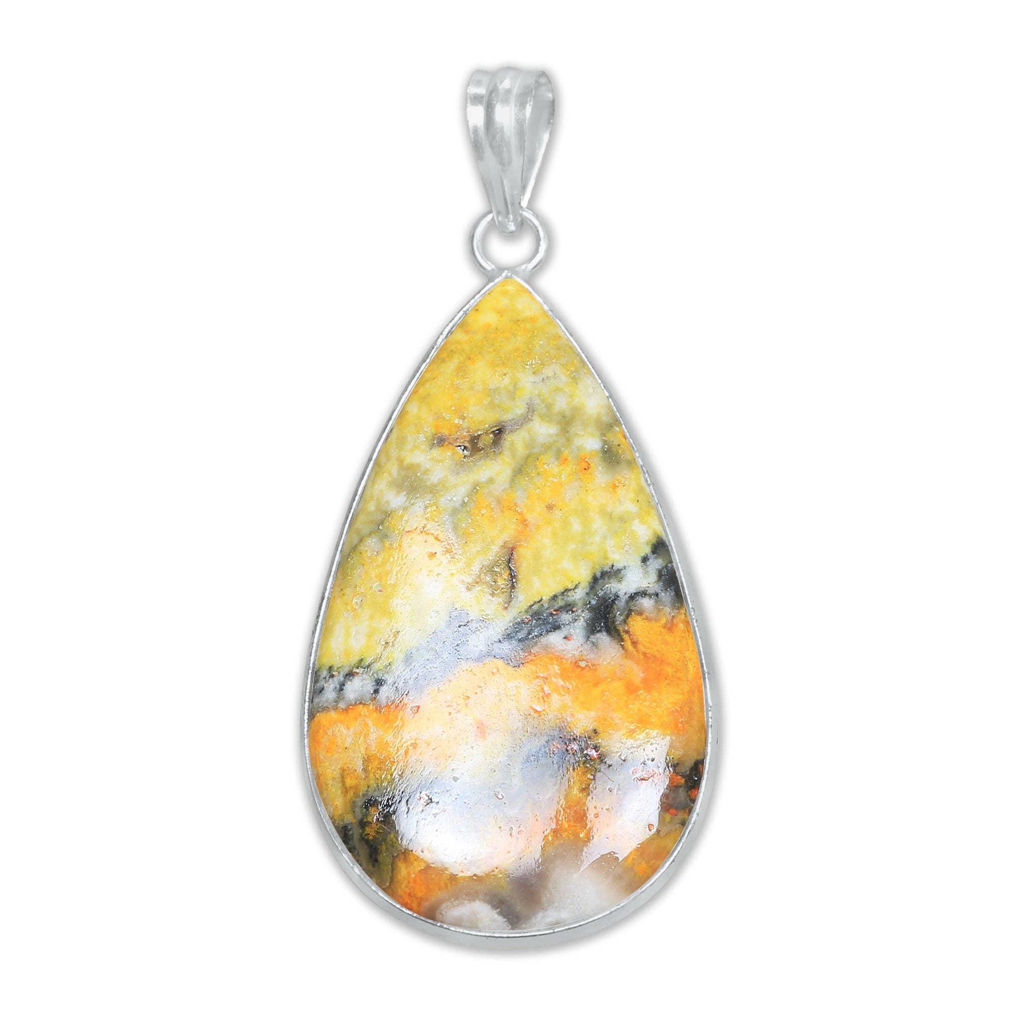 Handmade Jewels - Wholesale Individual Charm/Pendant - BumbleBee Jasper Minimalist Pendants -  Handmade, Silver-Plated Brass, Wholesale6