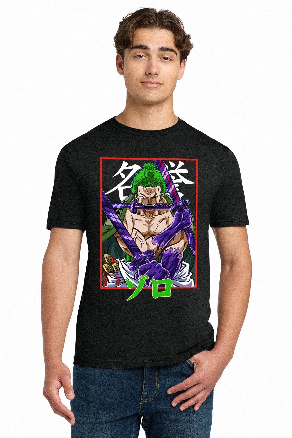 Fundom - Wholesale T-Shirt (Graphic) - Unisex - One Piece Roronoa Zoro Enma Power Adult Unisex T-Shirt1