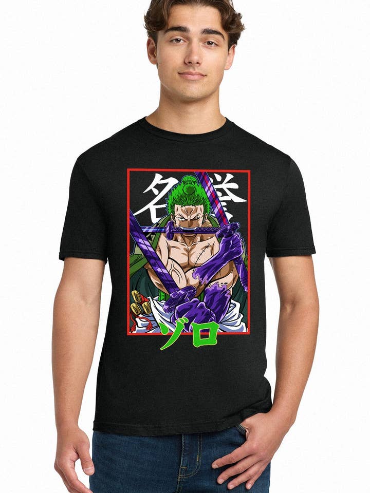 Fundom - Wholesale T-Shirt (Graphic) - Unisex - One Piece Roronoa Zoro Enma Power Adult Unisex T-Shirt1
