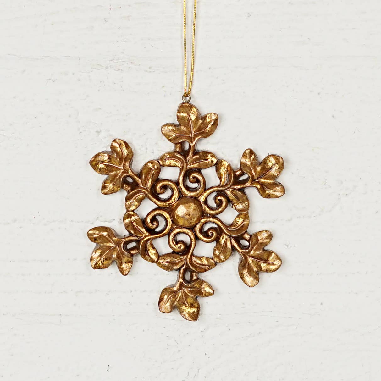 Two Ten Original LLC - Wholesale Ornament - M2316- 4.5" Polyresin Golden Snowflake Ornament1