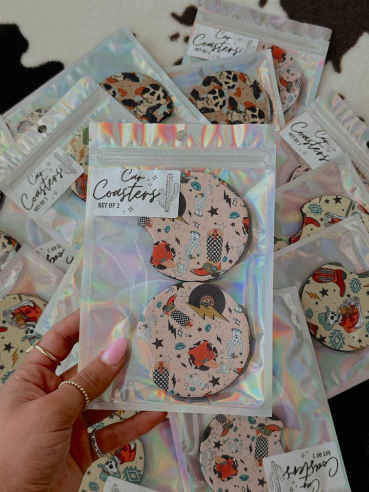 SOTTOBICCHIERE PER AUTO ROCK COWGIRL per la vendita all'ingrosso da parte di Western Vintage Babe