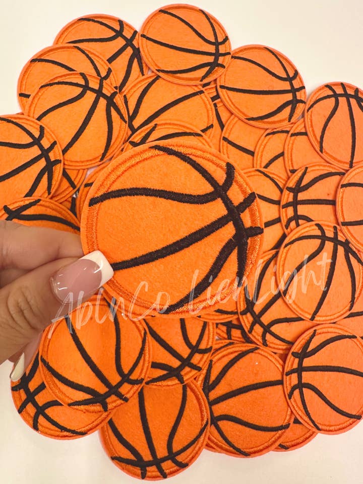 trucker hat patches 3” basketball embroidery patch iron on for wholesale by ABLNco