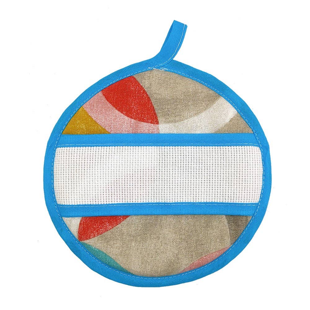 Almatex srl - Wholesale Kitchen Storage/Organizer - RITMO kitchen potholders square cm.20x20 or round diameter cm.19 with a band for embroidery2