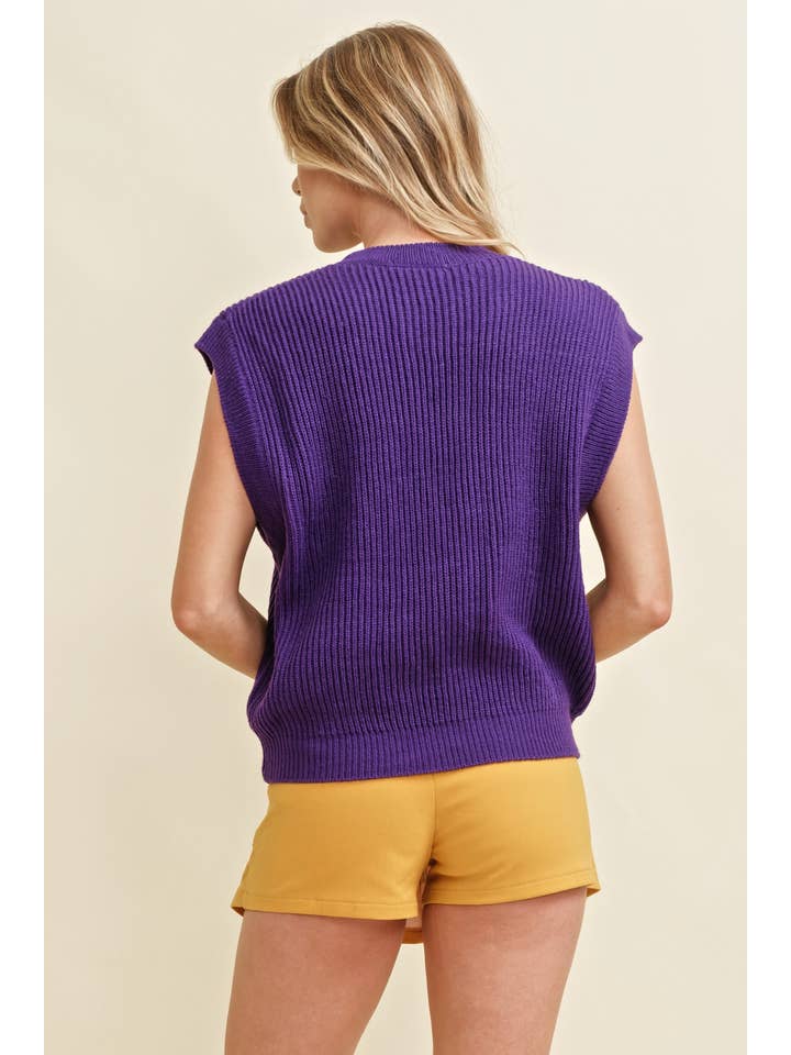 Cloud Ten - Wholesale Sweater Vest - Women's - CSW10210-1 - 'GAMEDAY" EMBROIDERED SLEEVELESS SWEATER VEST20