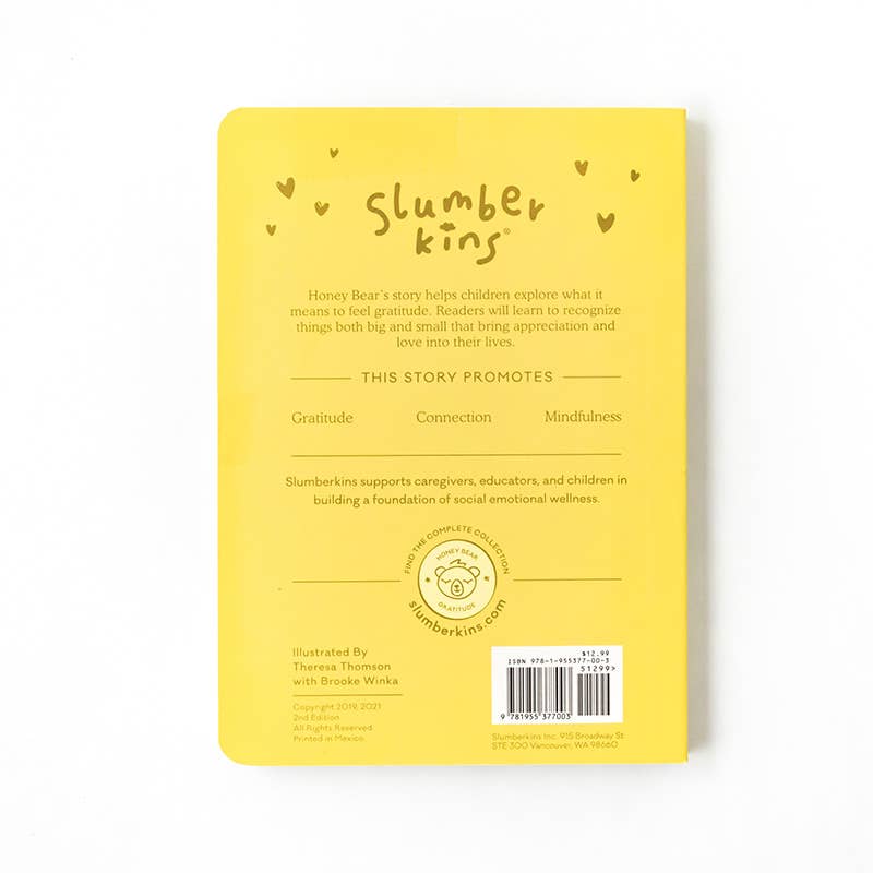 Slumberkins Inc. - Wholesale Stuffed/Plush Toy - Kids & Baby - Honey Bear's Gratitude Plush Snuggler Set - with 2 books!6