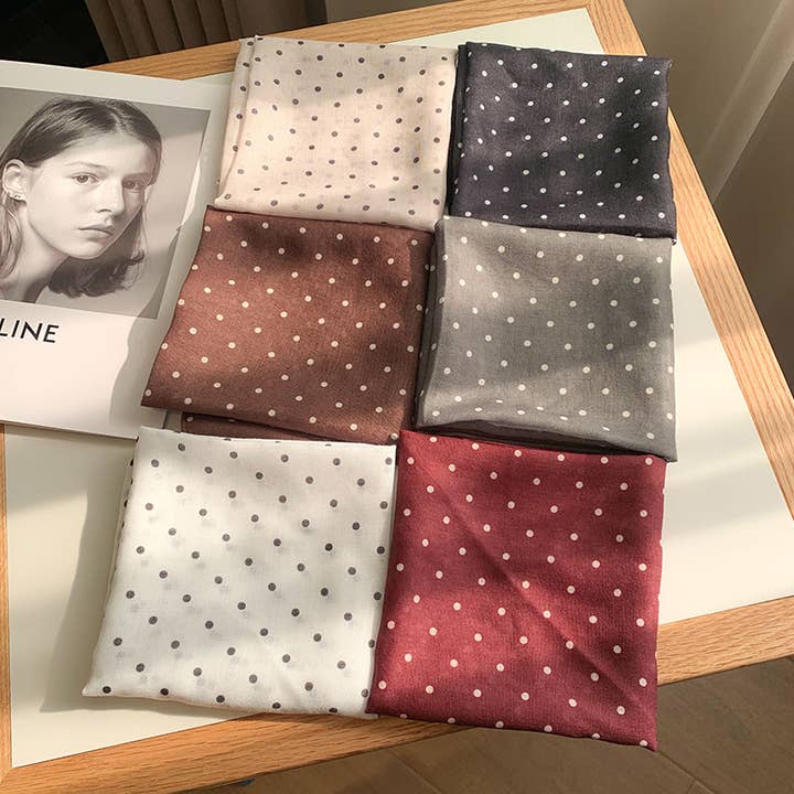 New romantic French polka dots square scarf bandana for wholesale by MKS America
