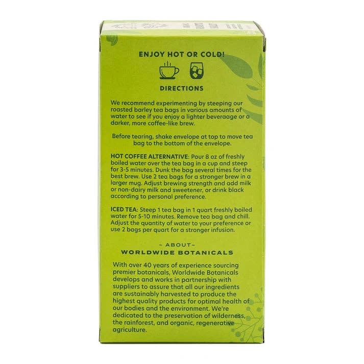 Worldwide Botanicals - Wholesale Tea Bags - Organic Roasted Barley Tea-25 count Tea Bags4