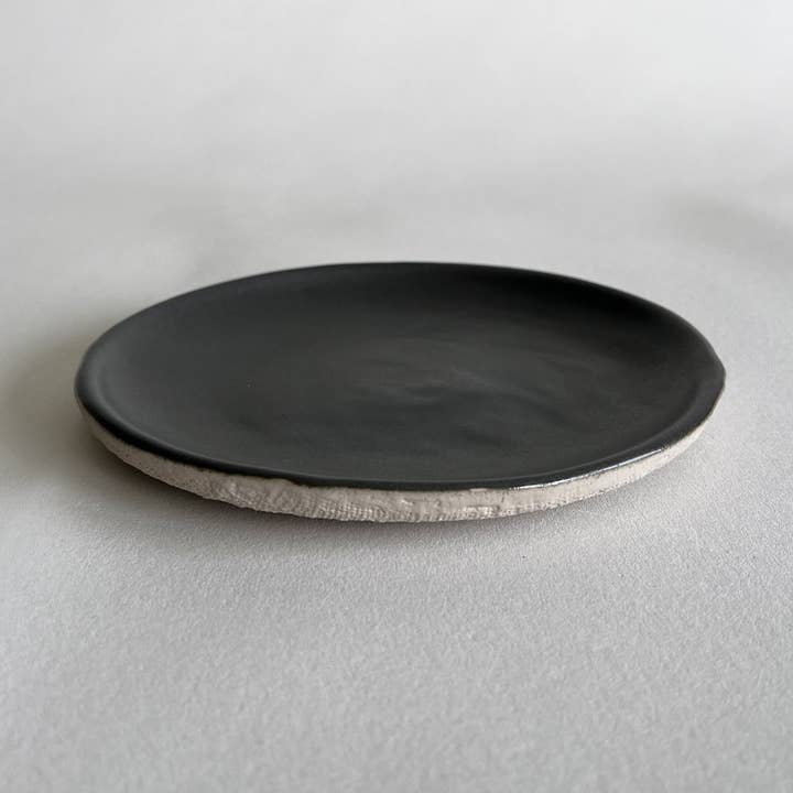 YUTA - Small Plate, Charcoal/Beige for wholesale by KOTI London