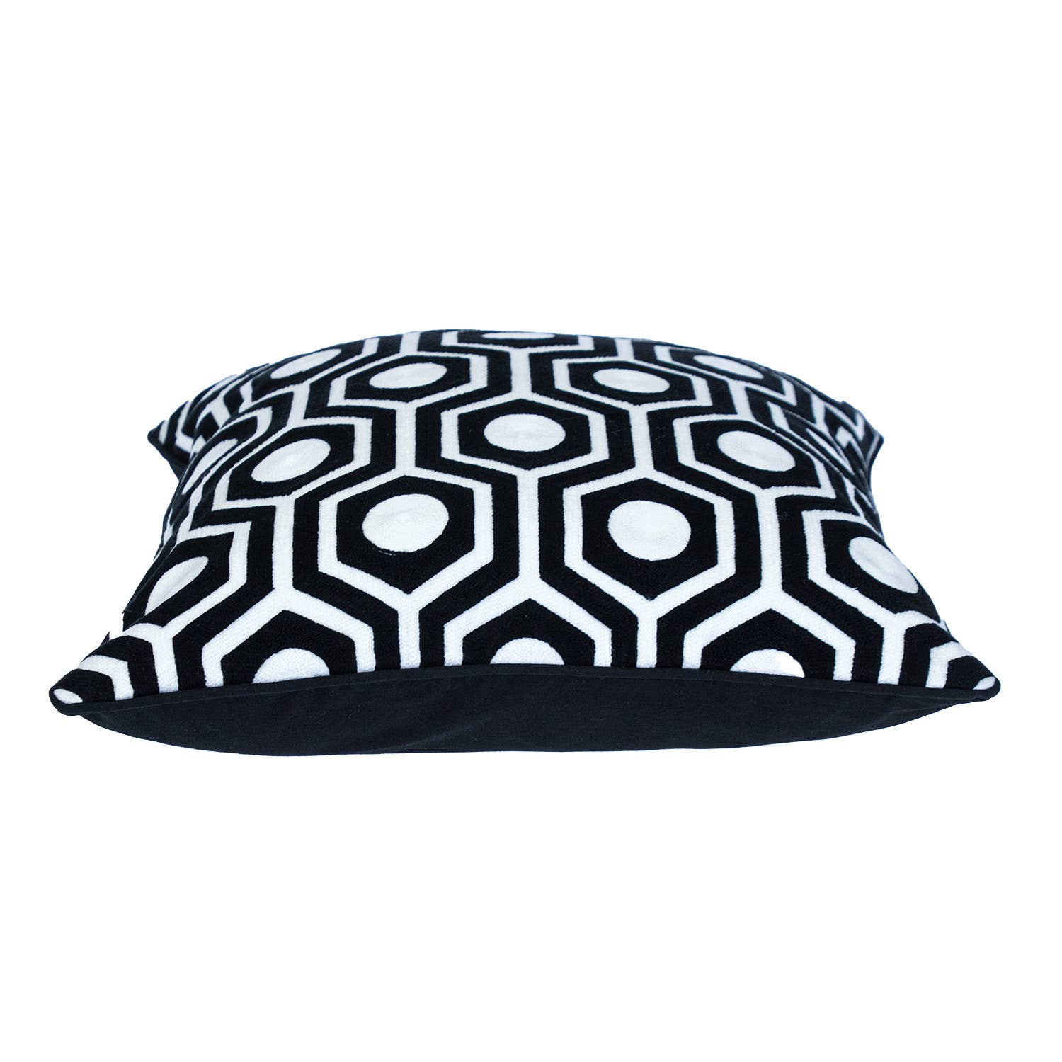 HomeRoots - Wholesale Throw/decorative pillow - 20" Black and White Geometric Cotton Throw Pillow3