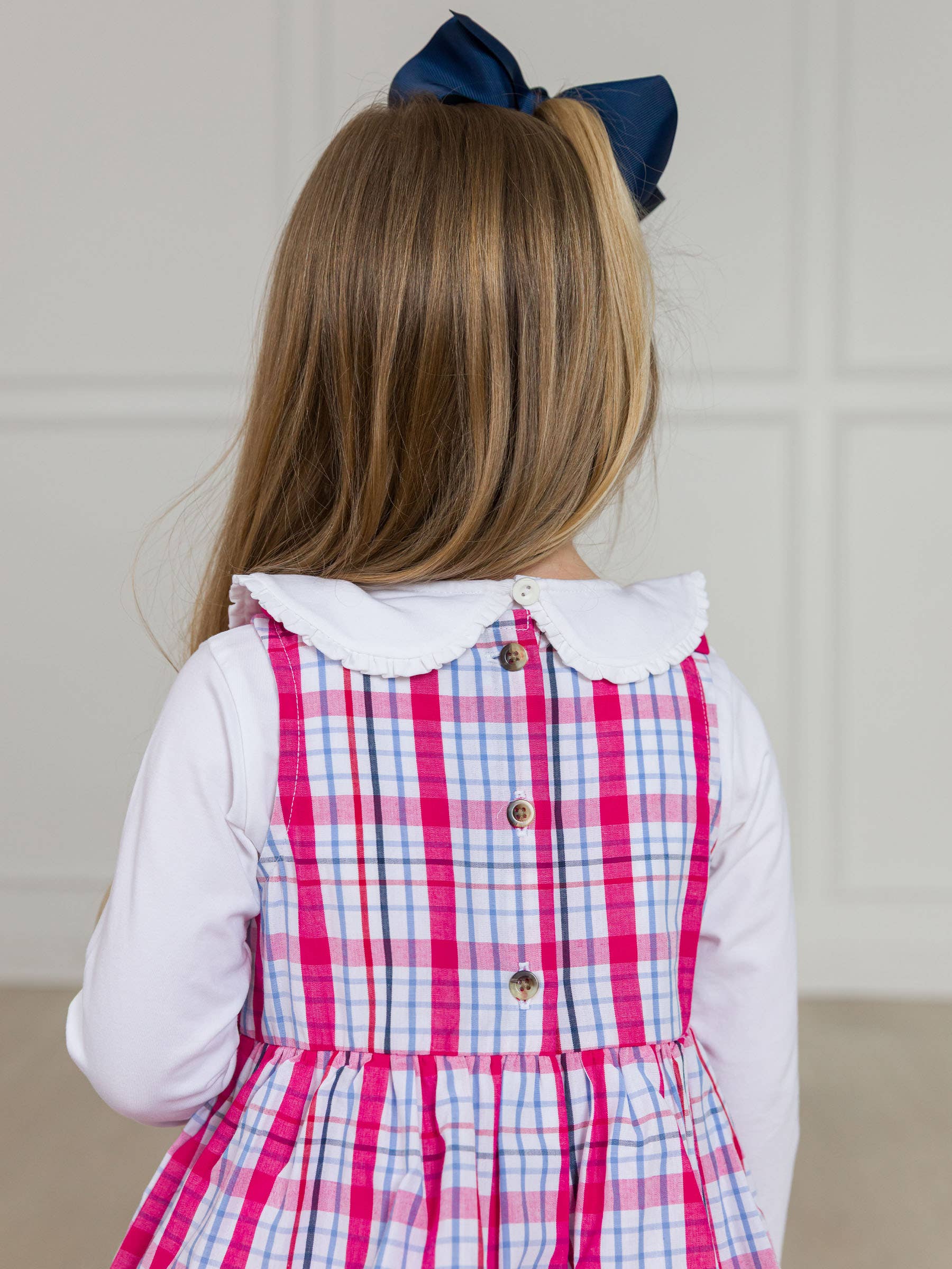 Bianco Maglia Bianca a Maniche Lunghe con Colletto Peter Pan e Volant per Ragazze in vendita all'ingrosso su Faire3