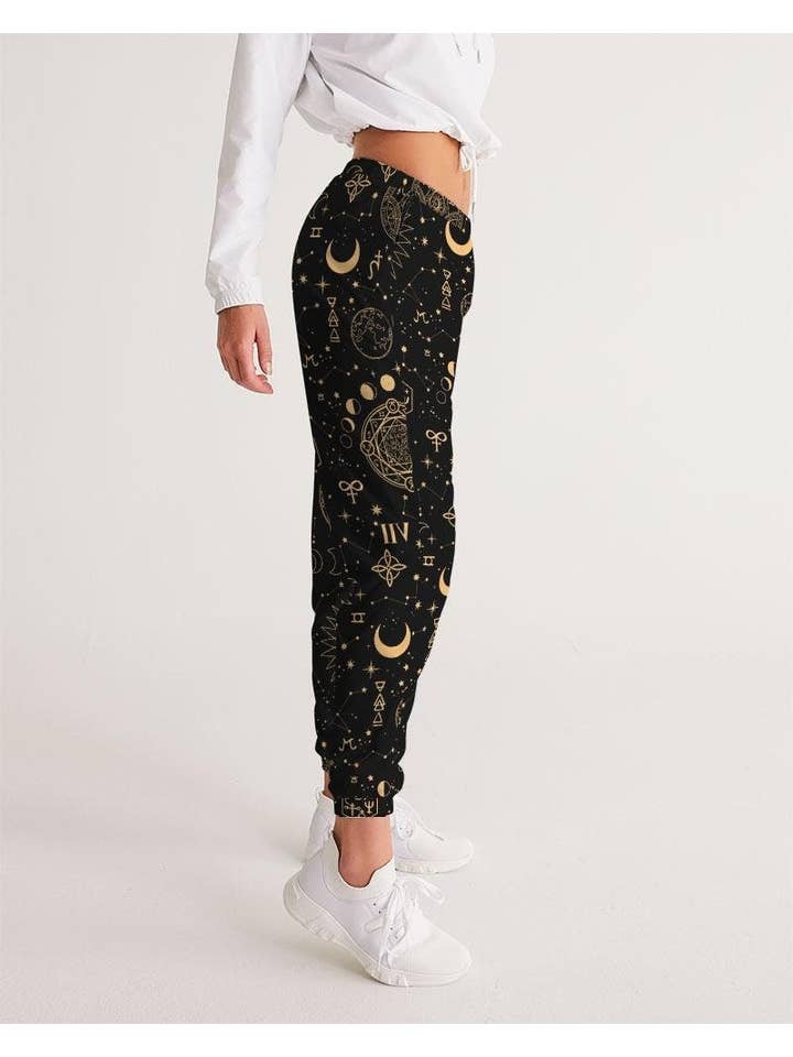 Raiana's Vibes - Wholesale Athletic Sweatpants/Joggers - Women's - Celestial Print Joggers Women, Womens Track Pants, Festival Clothing, Trendy Joggers, Womens Trousers, Trippy Mushroom Pants, Rave Outfit5