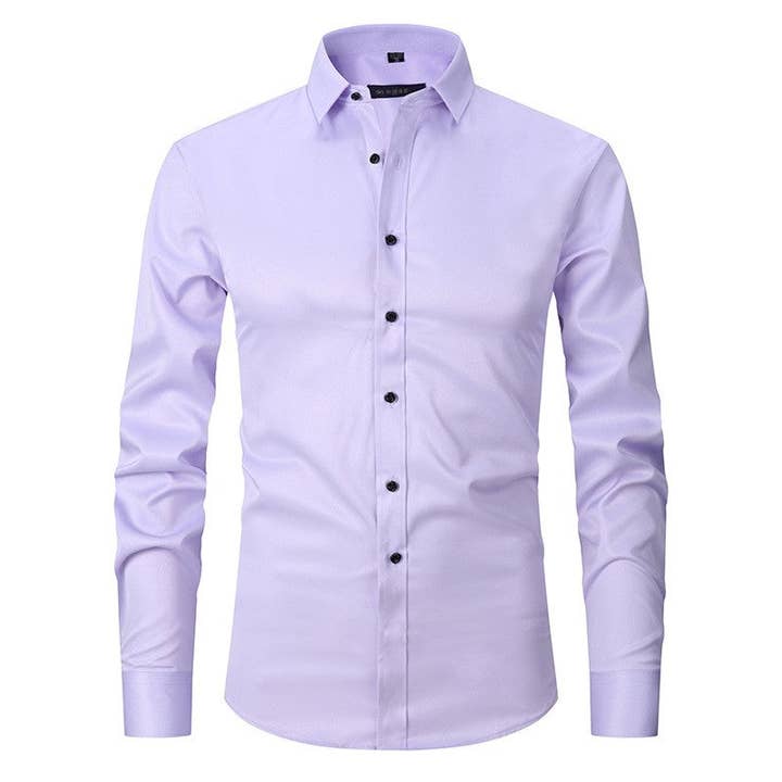 Sheer Trend – wholesale Skjortor – Herr – Stilren figursydd enfärgad skjorta