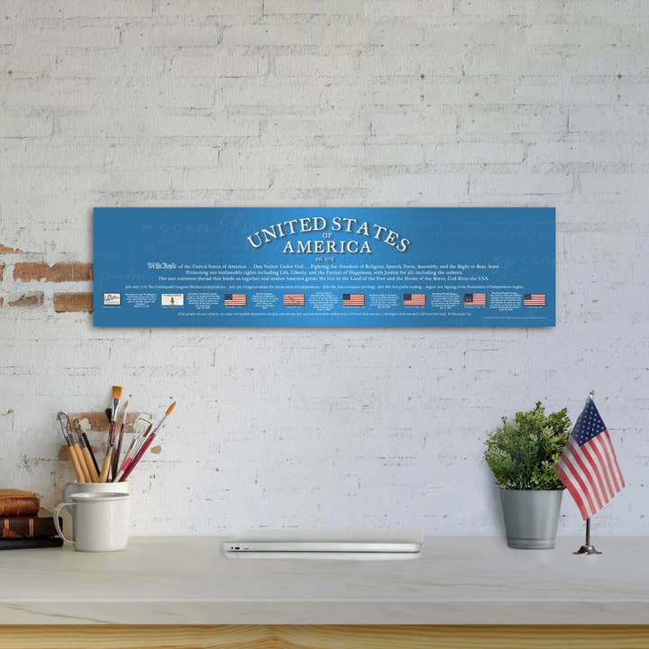 USA 1776 - Ungerahmt 6" x 24" für den Großhandel von History America