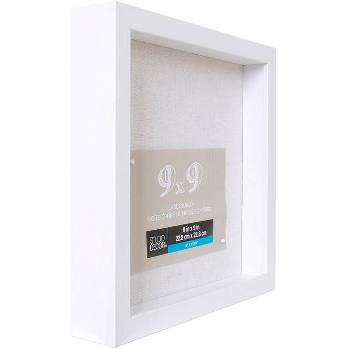 Guzel Handcrafts - Wholesale Picture Frame - White Belmont Shadow Box By Studio Décor® -- 9" x 9" Shadow Box -- Same Day Shipping!