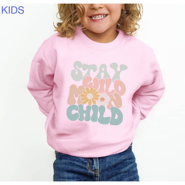 STAY WILD MOON CHILD Toddler Graphic Sweatshirt for wholesale by Shamaim