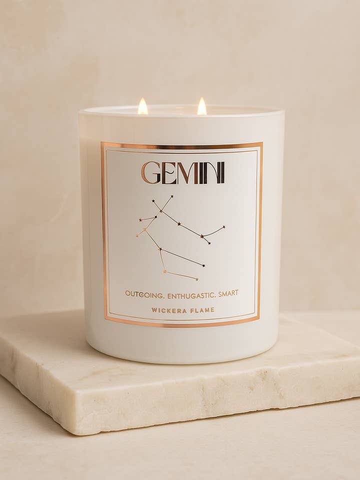 Vela del Zodiaco Géminis ♊ para venta al por mayor de Wicker and flame