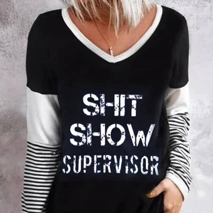 Gespleißtes Top mit Buchstabenmuster für den Großhandel von Tourtiwi