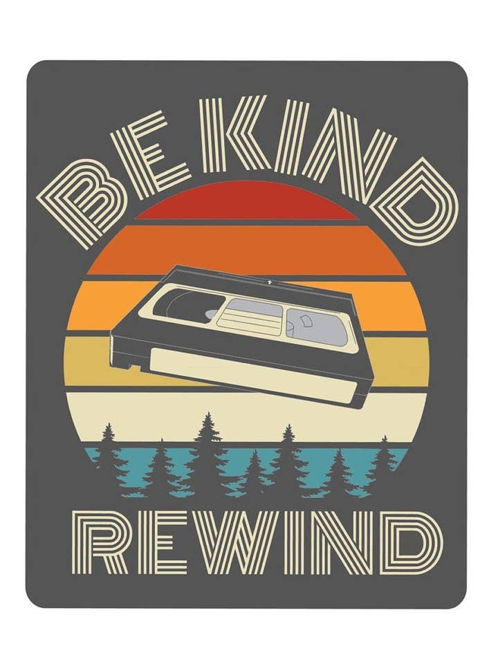 Be Kind Rewind Sticker – Retro VHS Movie Lover Gift for wholesale by Sakura Design Gallery